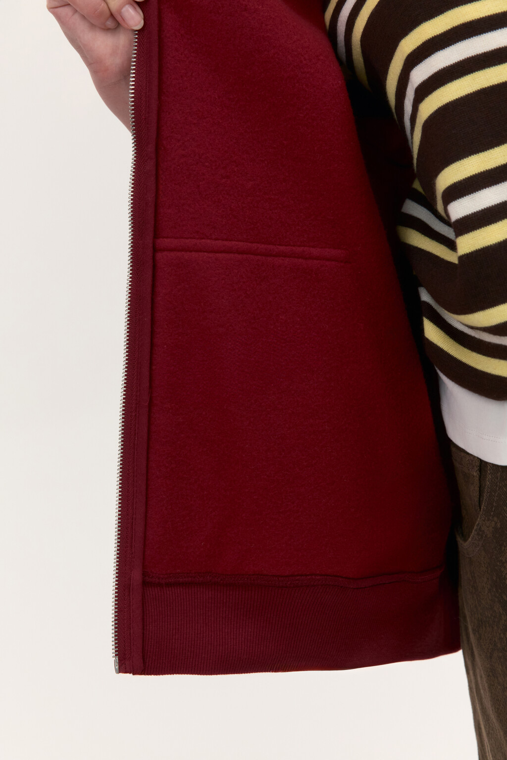 Худи-зипка из футера с воротником - цвет бордовый - 7