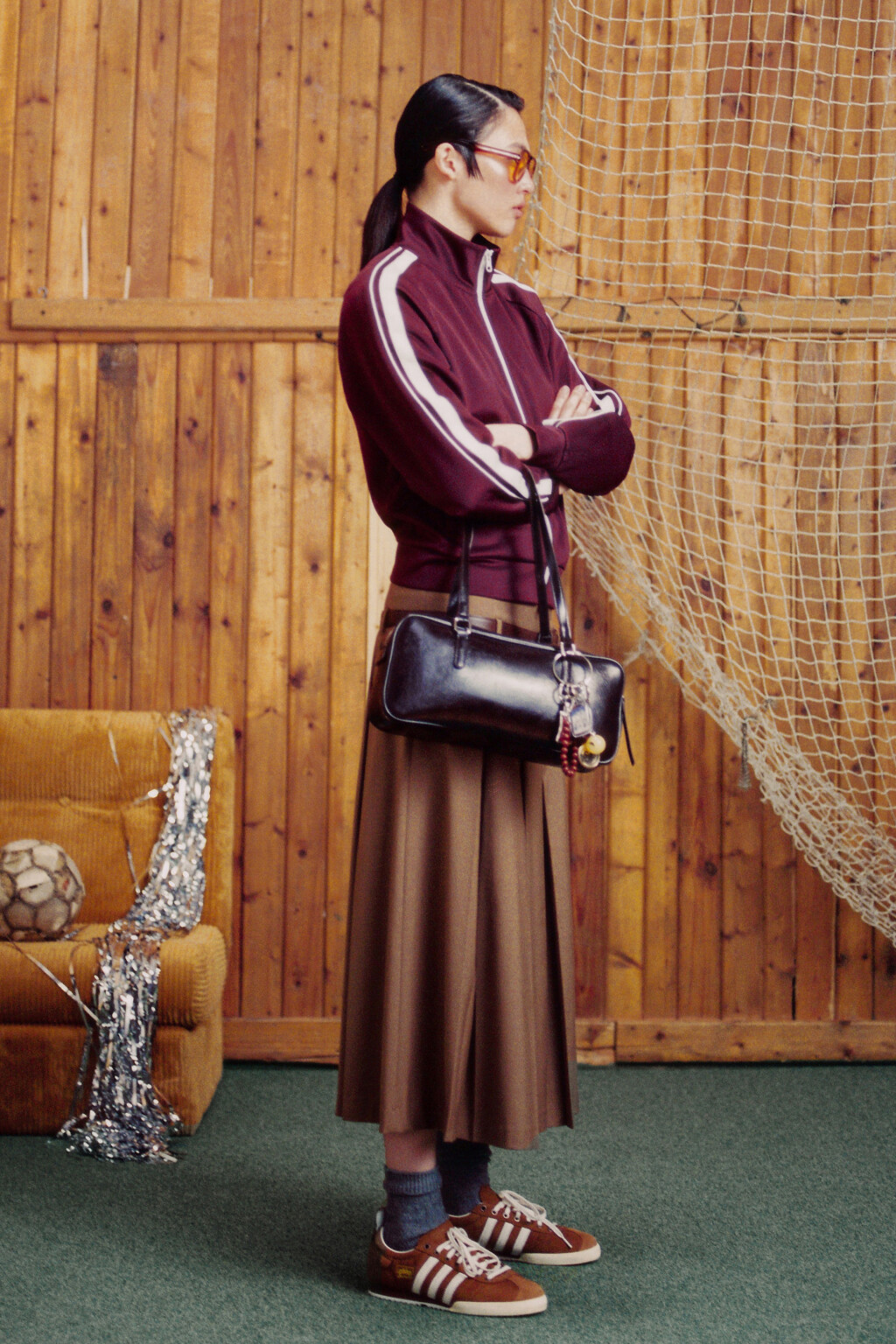 Толстовка-олимпийка с лампасами - цвет бордовый - 2