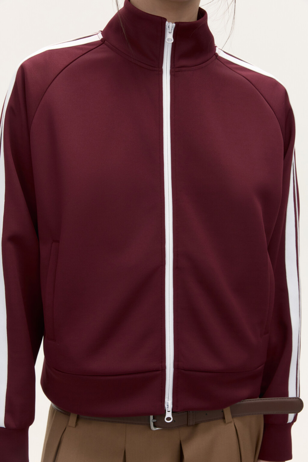 Толстовка-олимпийка с лампасами - цвет бордовый - 8