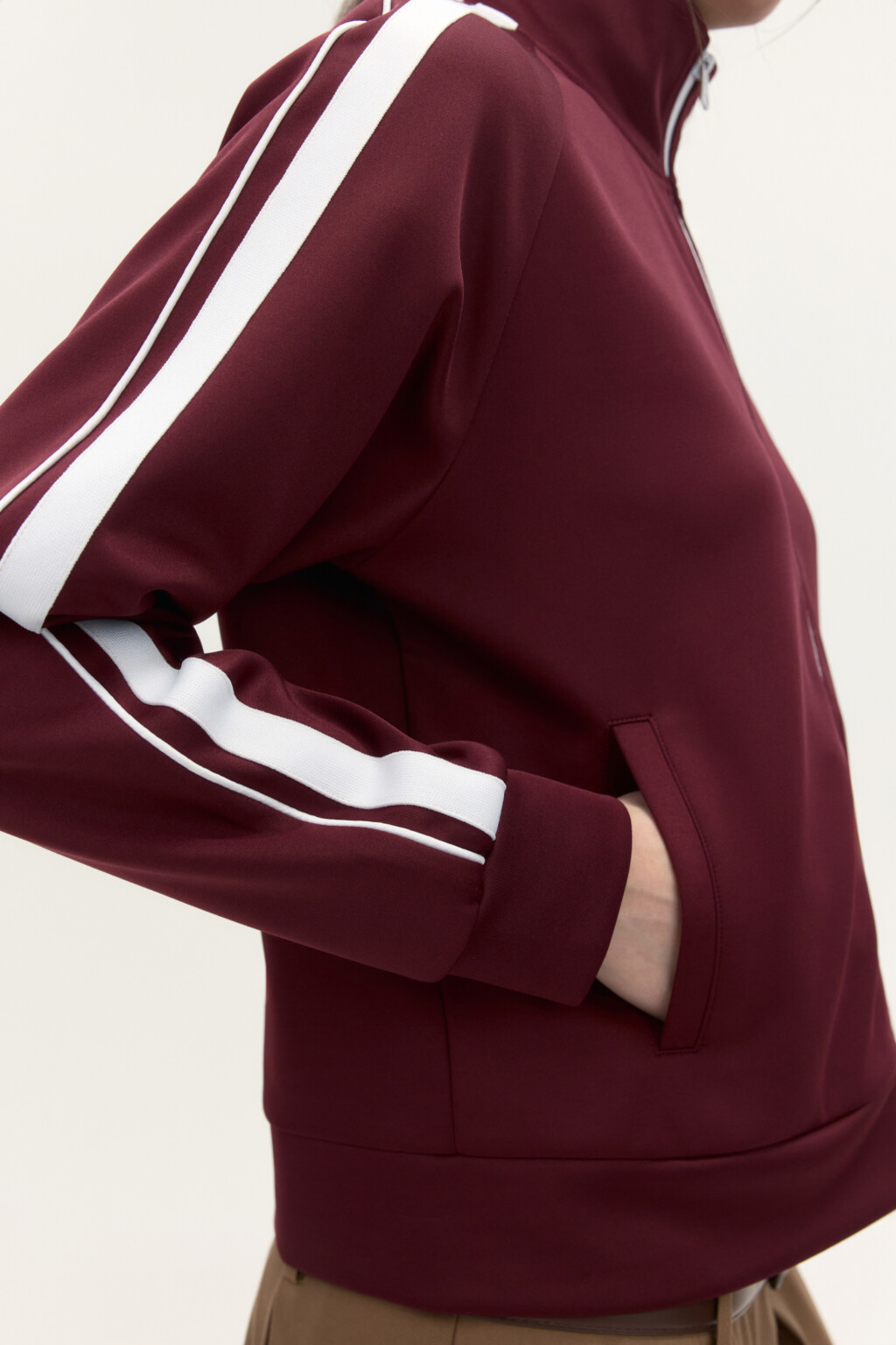 Толстовка-олимпийка с лампасами - цвет бордовый - 9