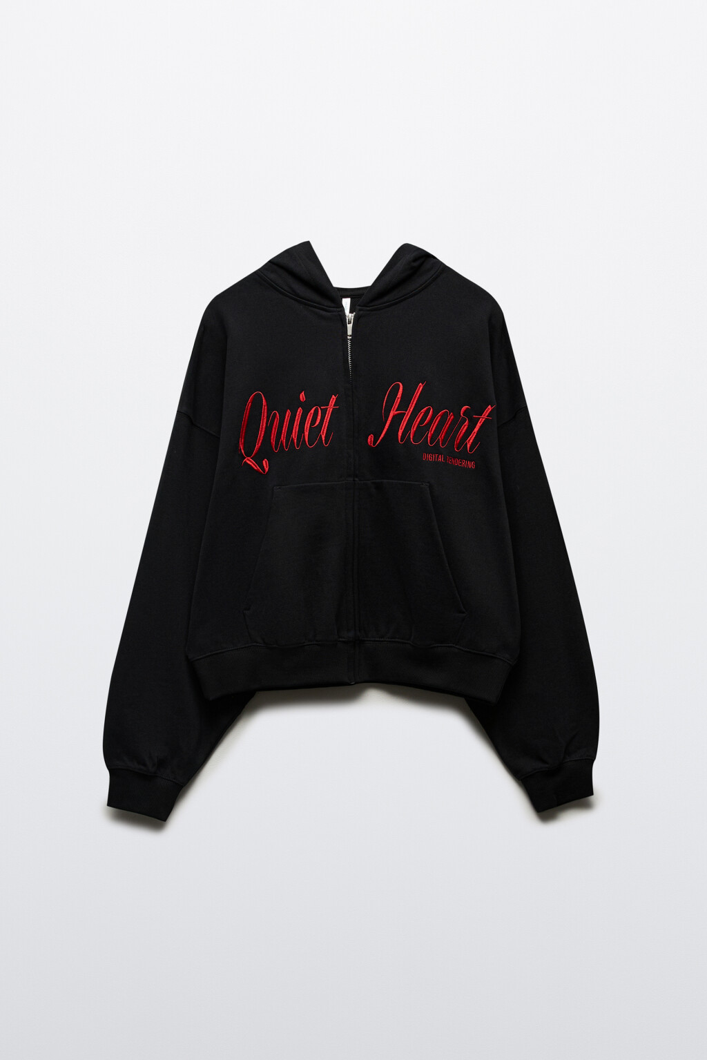 Худи-зипка из футера с принтом - цвет черный - 8