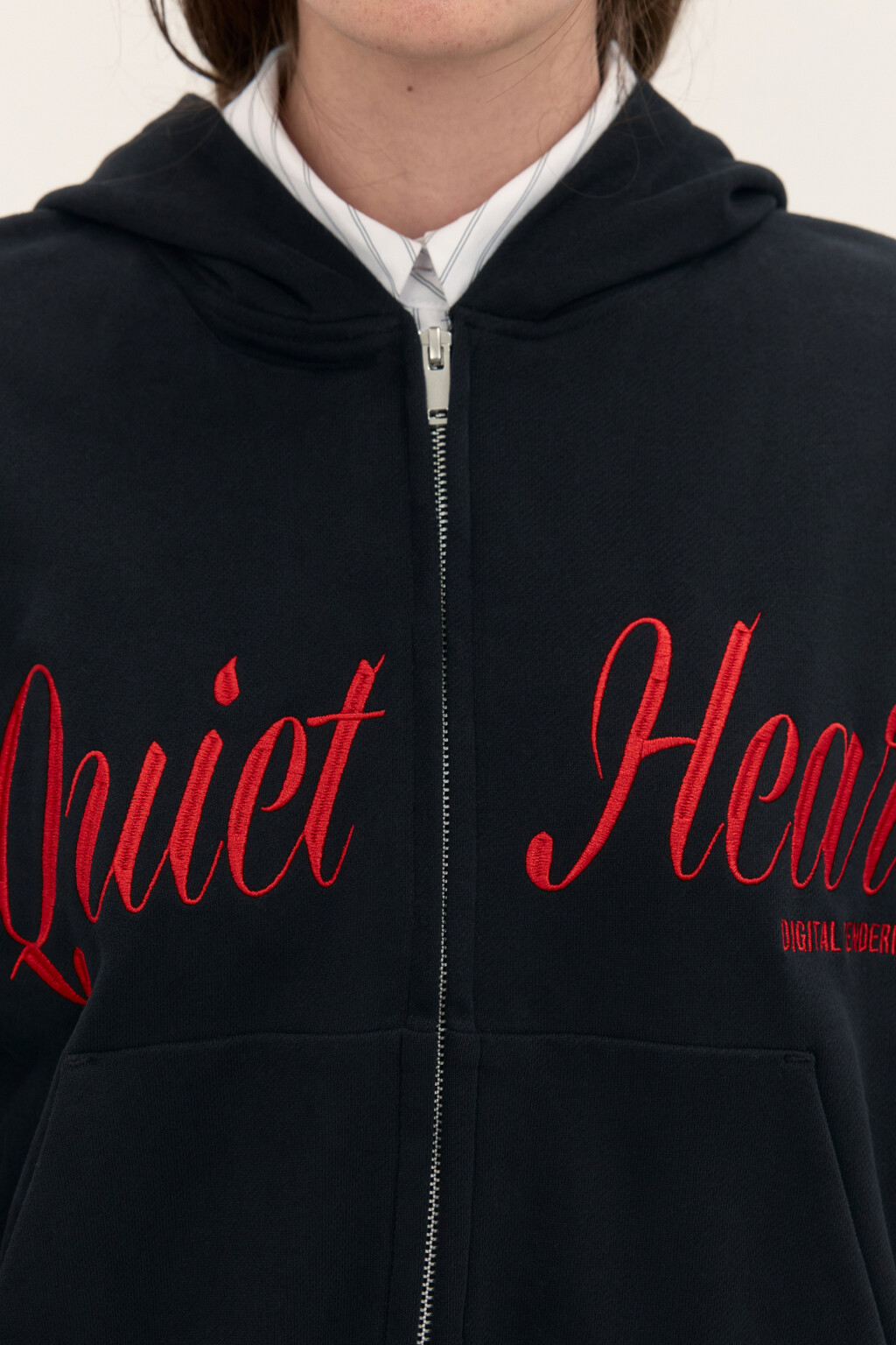 Худи-зипка из футера с принтом - цвет черный - 5