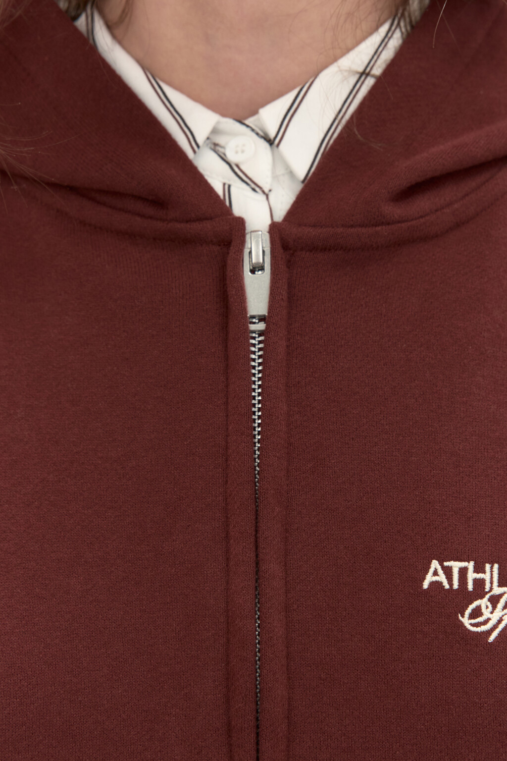 Худи-зипка из футера с принтом - цвет бордовый - 5