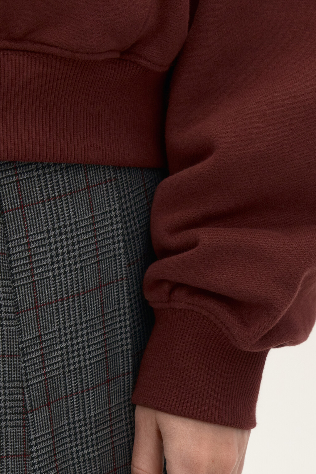 Худи-зипка из футера с принтом - цвет бордовый - 6