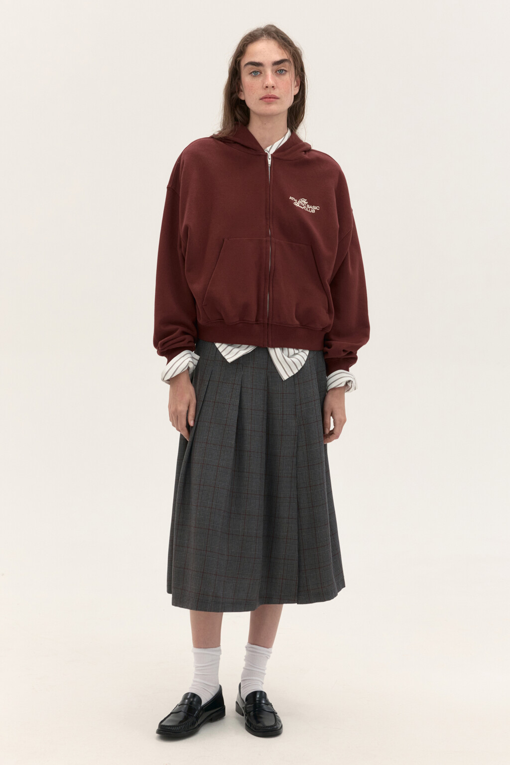 Худи-зипка из футера с принтом - цвет бордовый - 7