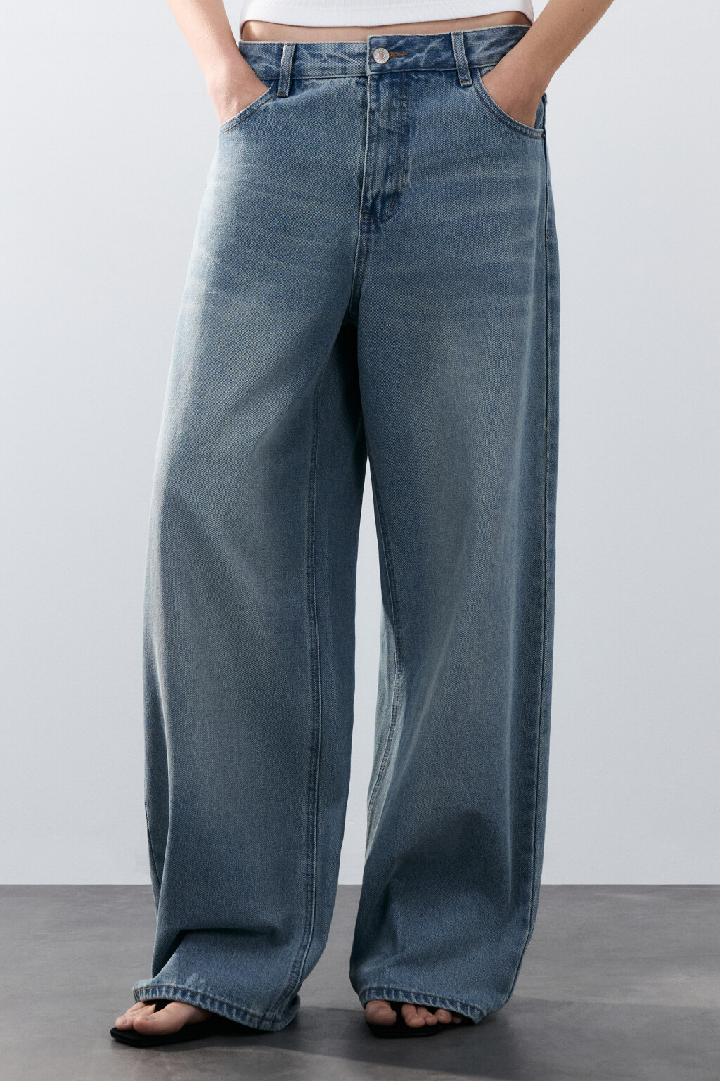 Джинсы baggy fit со средней посадкой - цвет голубой - 3