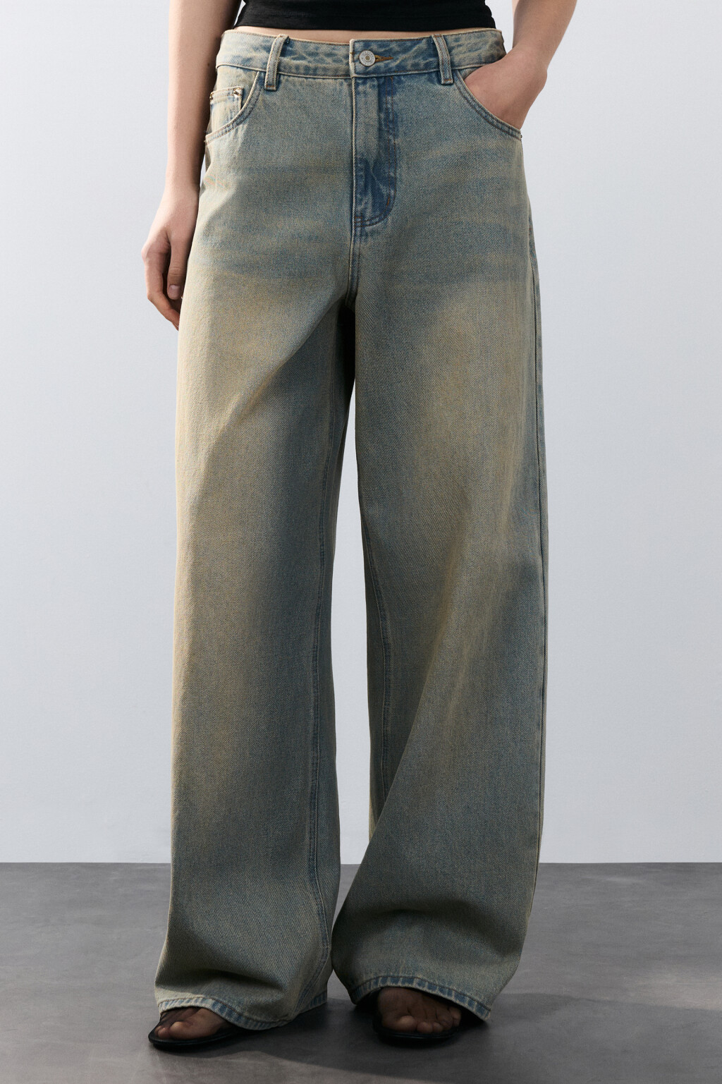 Джинсы baggy fit со средней посадкой - цвет синий - 2