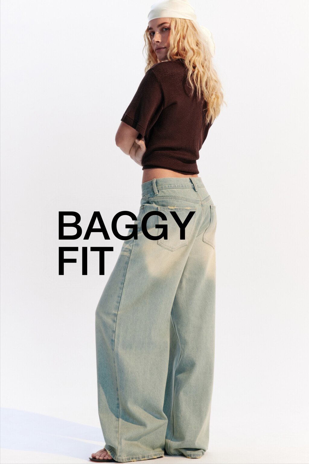 Джинсы baggy fit с низкой посадкой - цвет синий - 1