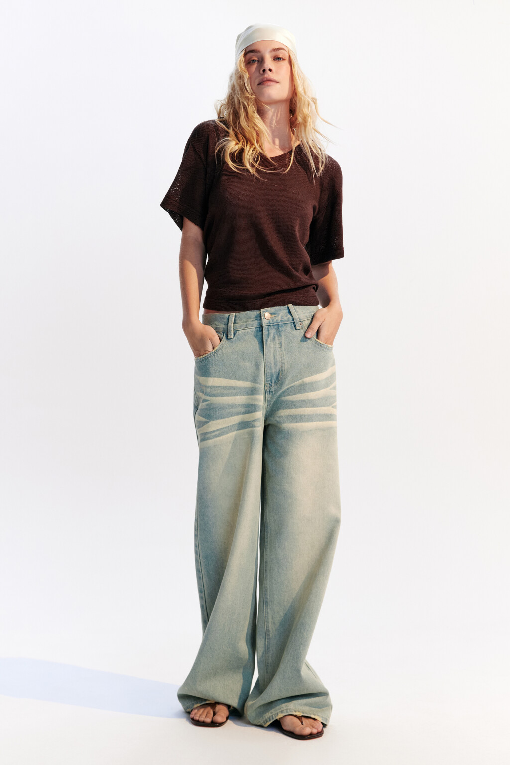 Джинсы baggy fit с низкой посадкой - цвет синий - 4