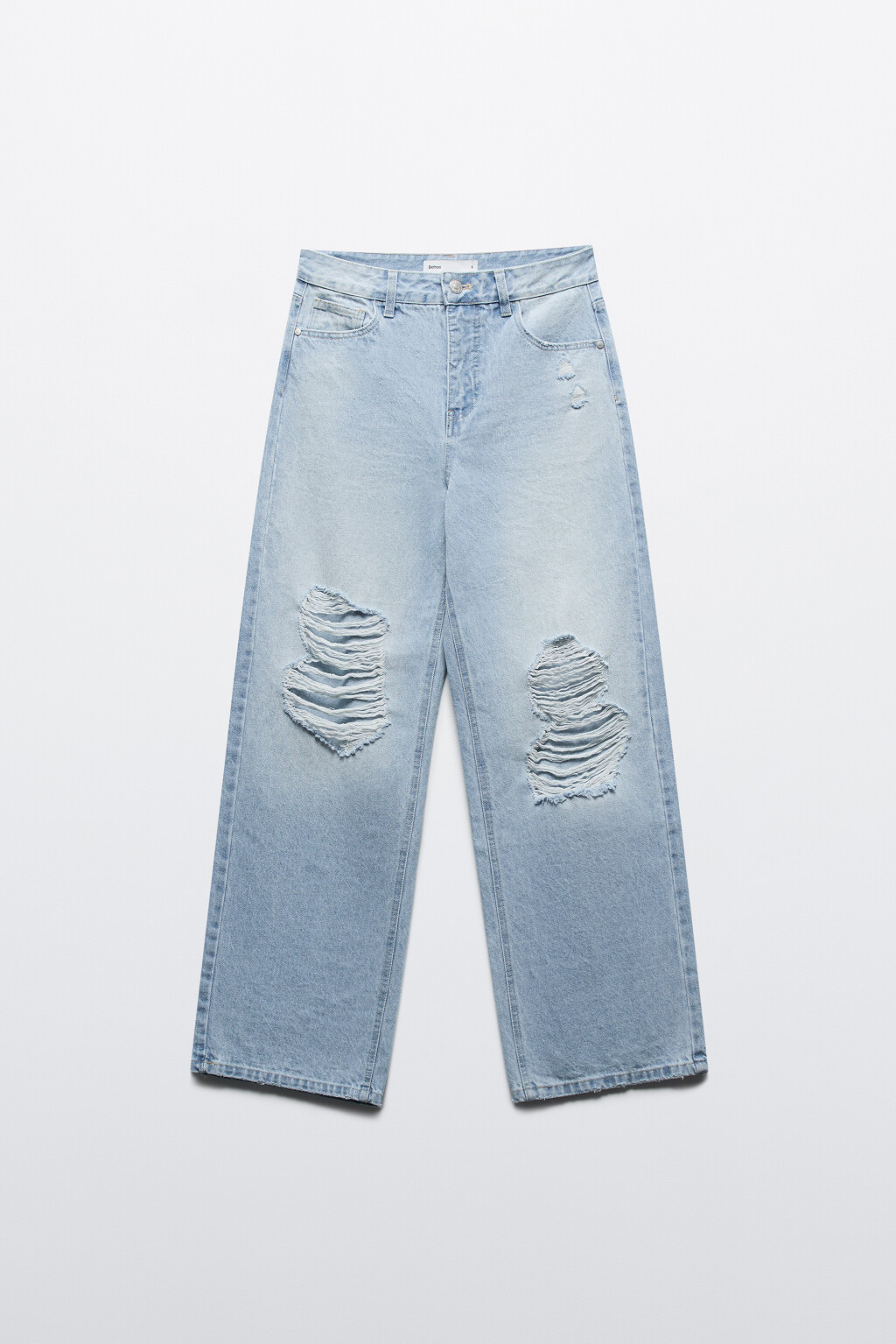 Джинсы baggy рваные на низкой посадке - цвет голубой - 8