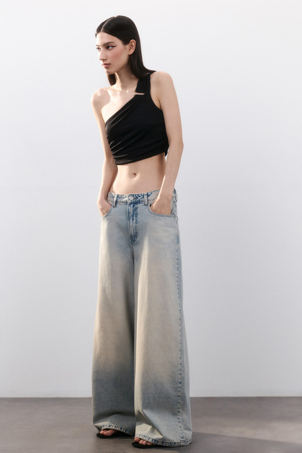 Джинсы baggy fit со средней посадкой - цвет синий - 1