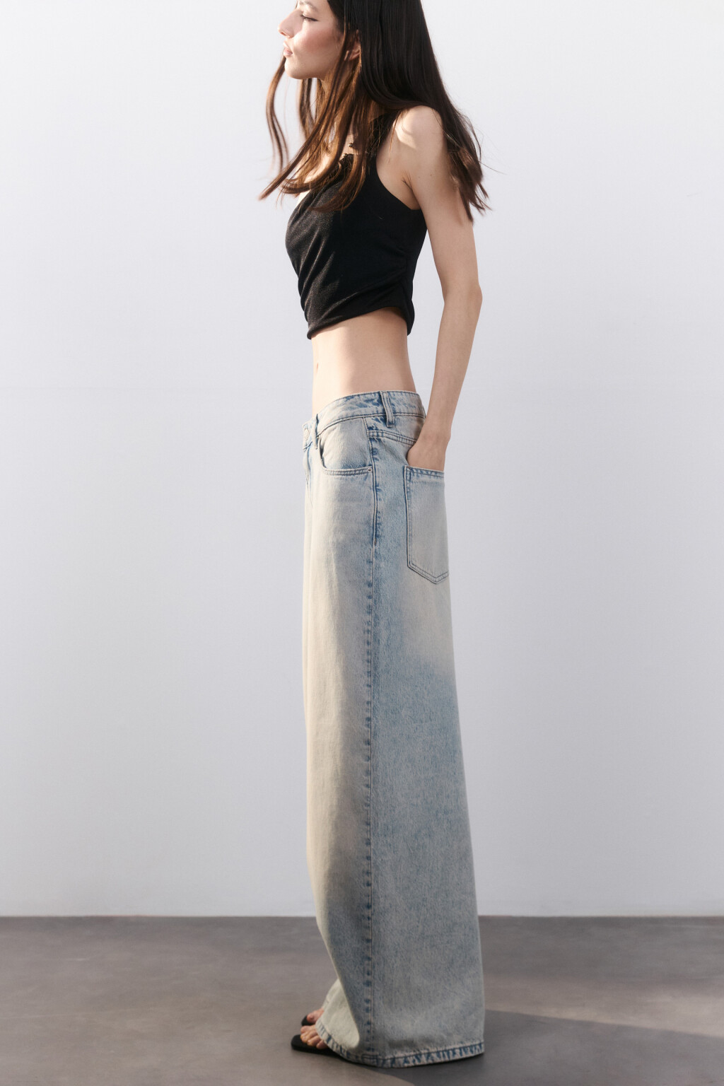 Джинсы baggy fit со средней посадкой - цвет синий - 2