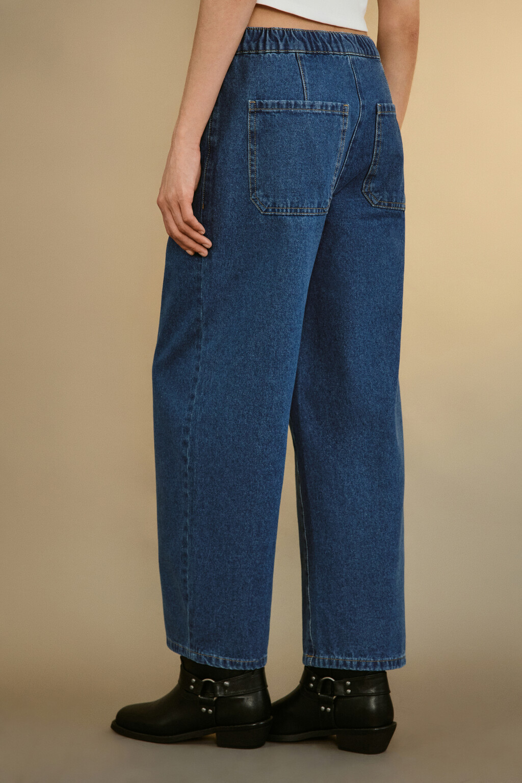 Джинсы barrel fit с высокой посадкой - цвет голубой - 3