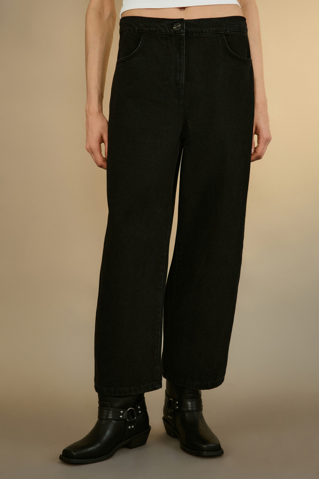 Джинсы barrel fit с высокой посадкой - цвет черный - 2