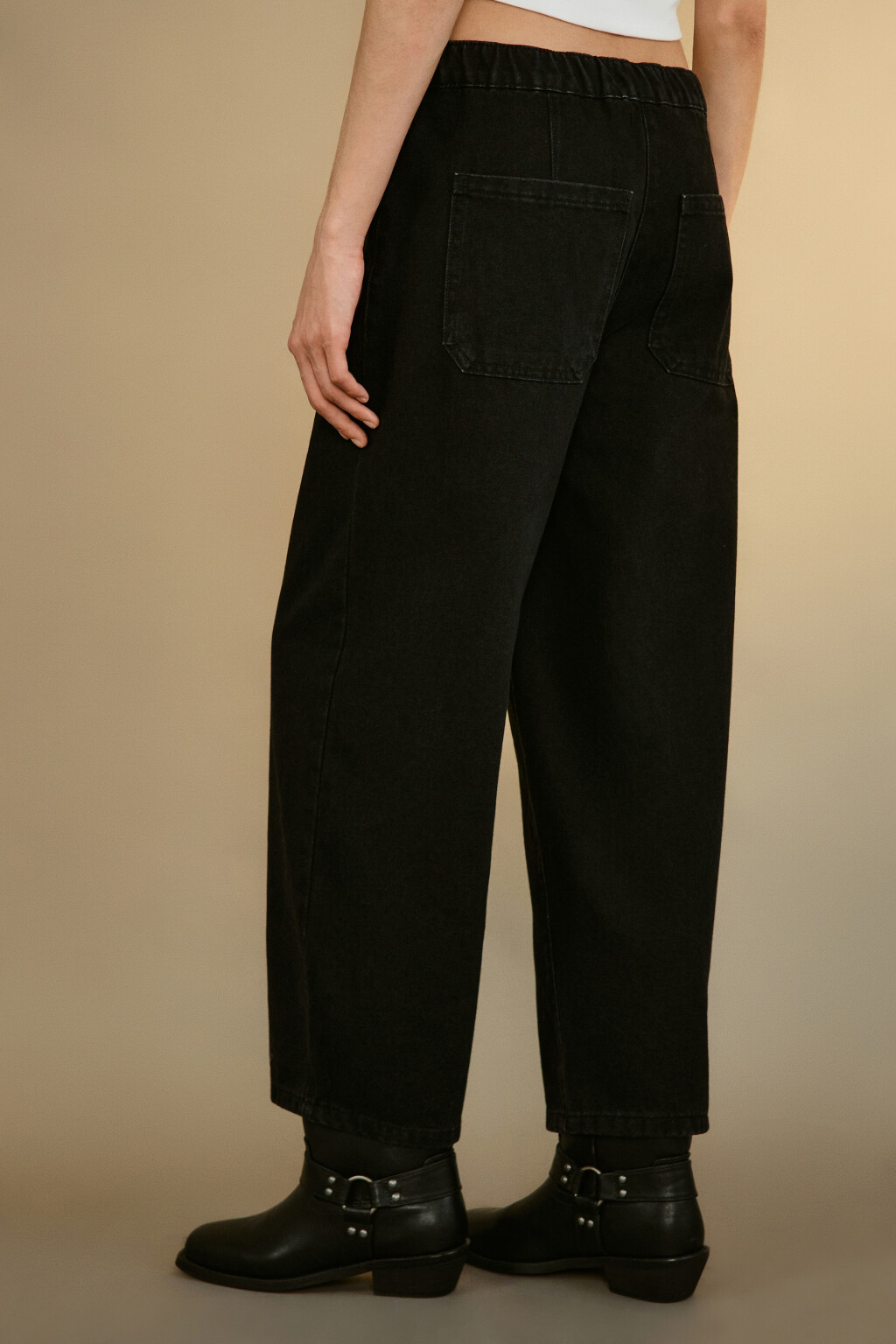 Джинсы barrel fit с высокой посадкой - цвет черный - 3