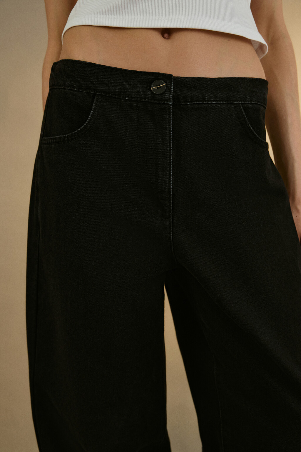 Джинсы barrel fit с высокой посадкой - цвет черный - 5