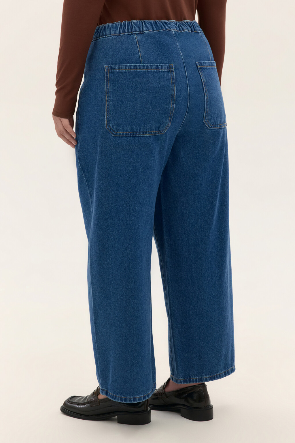 Джинсы barrel fit с высокой посадкой - цвет голубой - 3