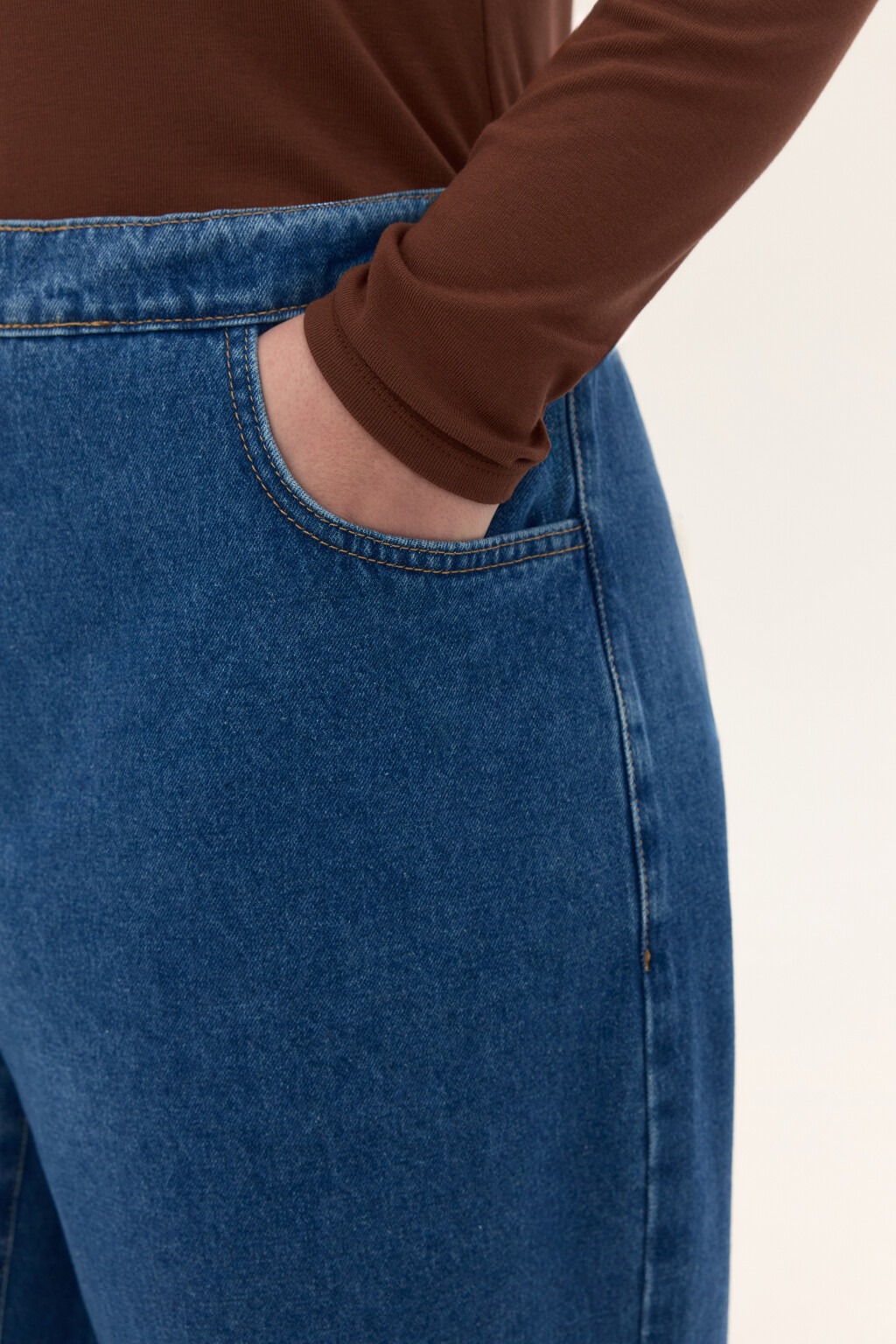 Джинсы barrel fit с высокой посадкой - цвет голубой - 6