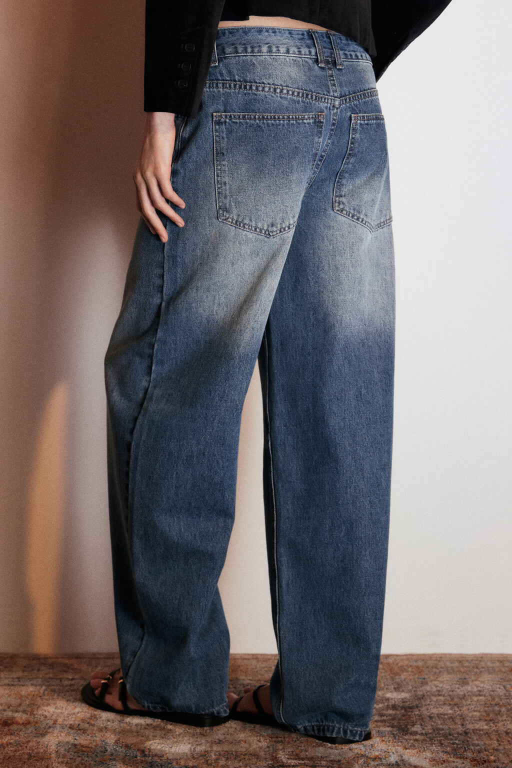 Джинсы barrel fit с низкой посадкой - цвет голубой - 3