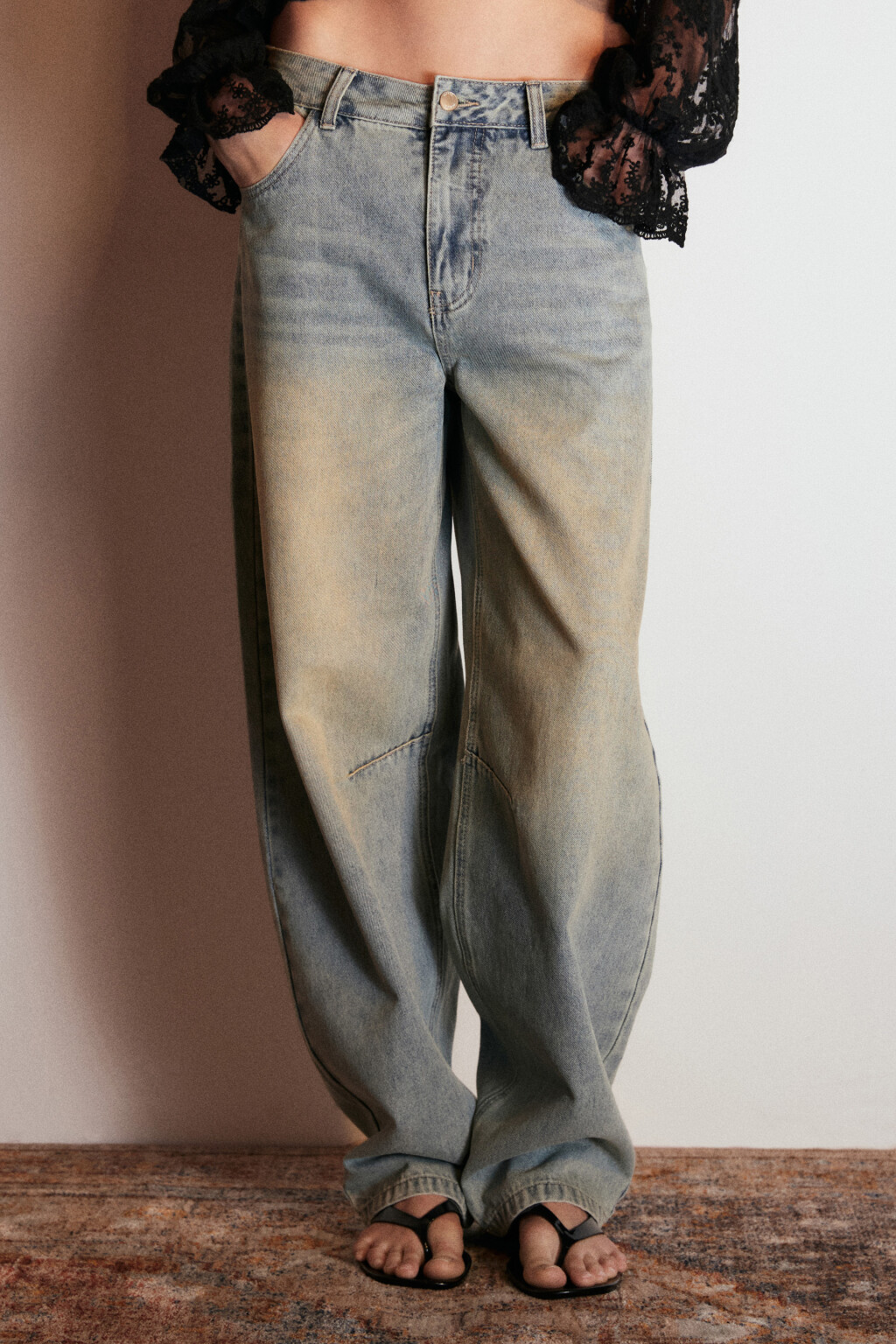 Джинсы barrel fit с низкой посадкой - цвет синий - 2