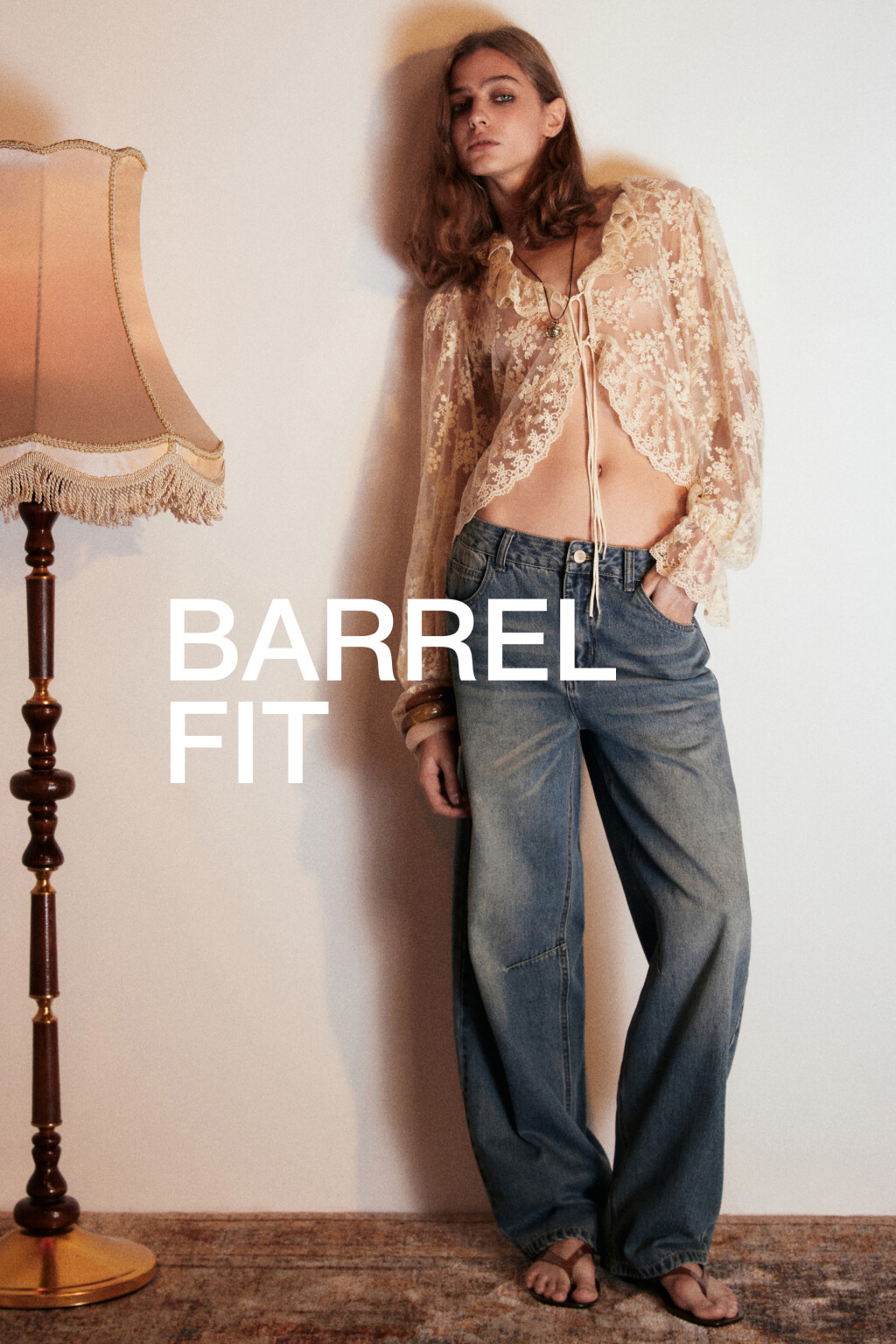 Джинсы barrel fit с низкой посадкой - цвет темный тинт - 1