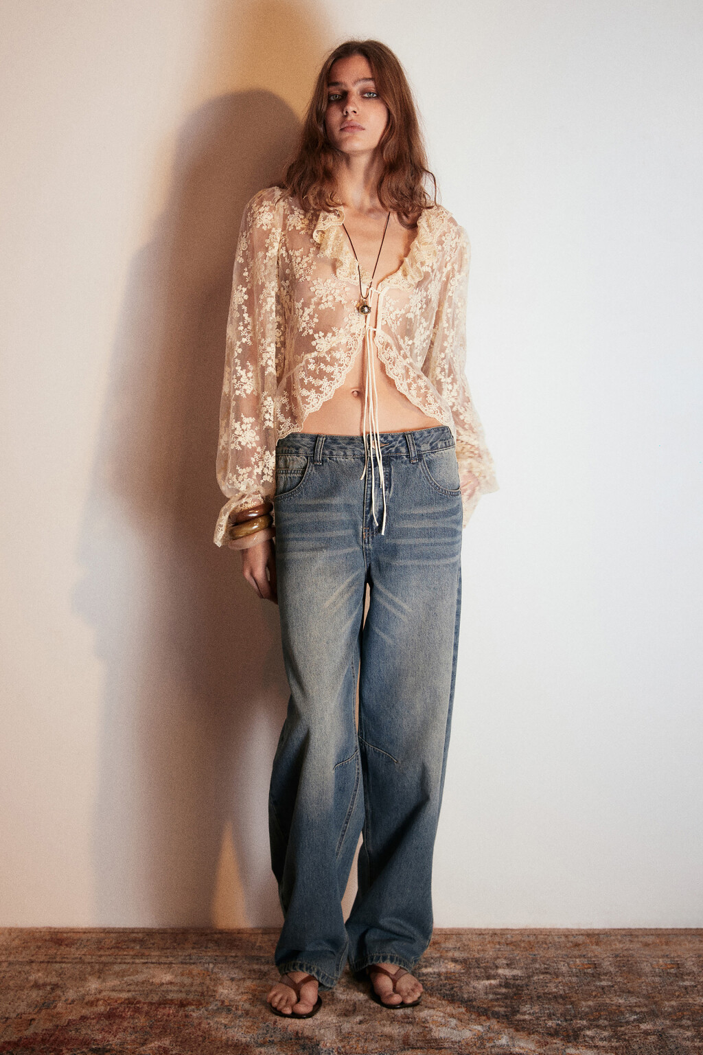 Джинсы barrel fit с низкой посадкой - цвет темный тинт - 4