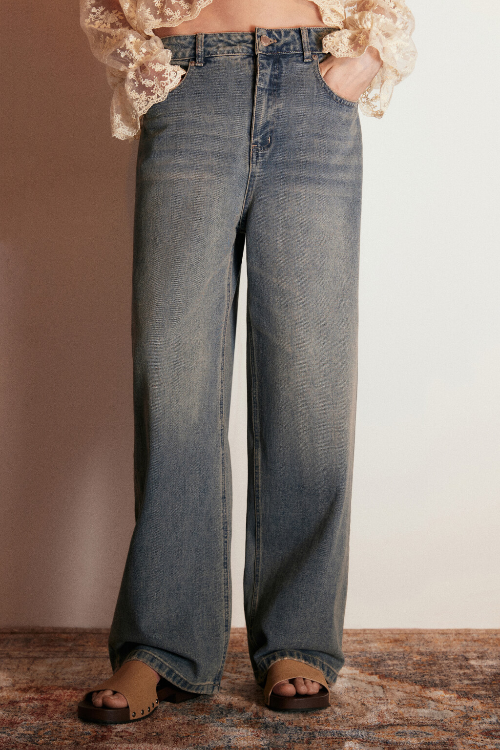 Джинсы baggy fit со средней посадкой - цвет темный тинт - 2