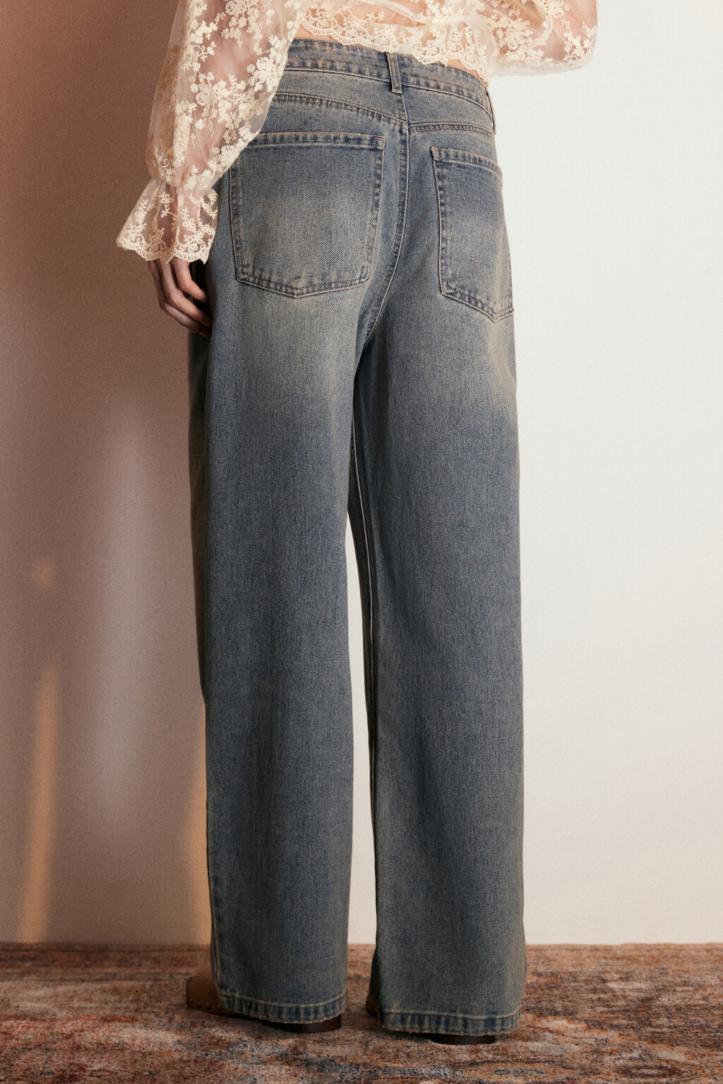 Джинсы baggy fit со средней посадкой - цвет темный тинт - 3