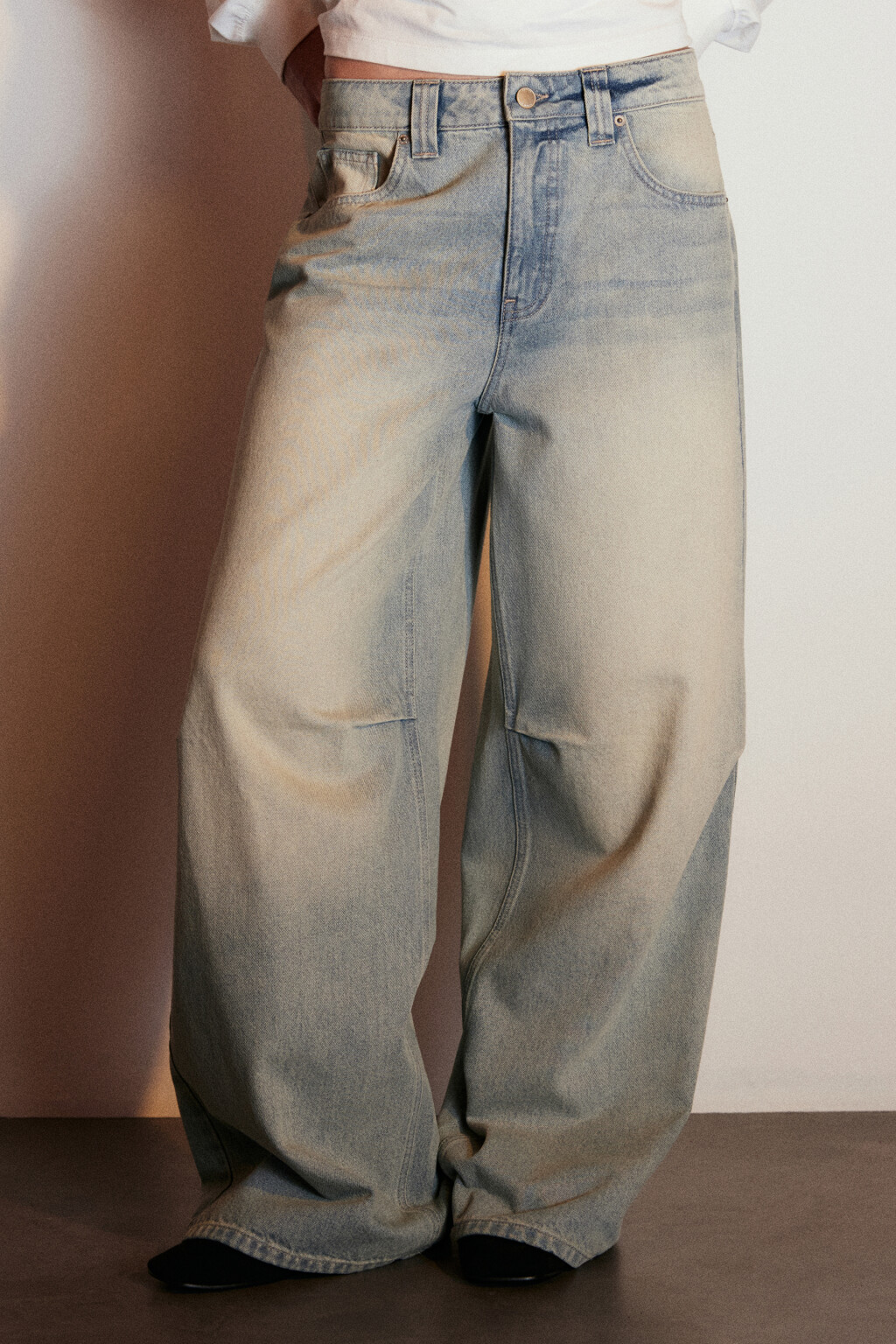 Джинсы baggy fit с низкой посадкой - цвет синий - 3