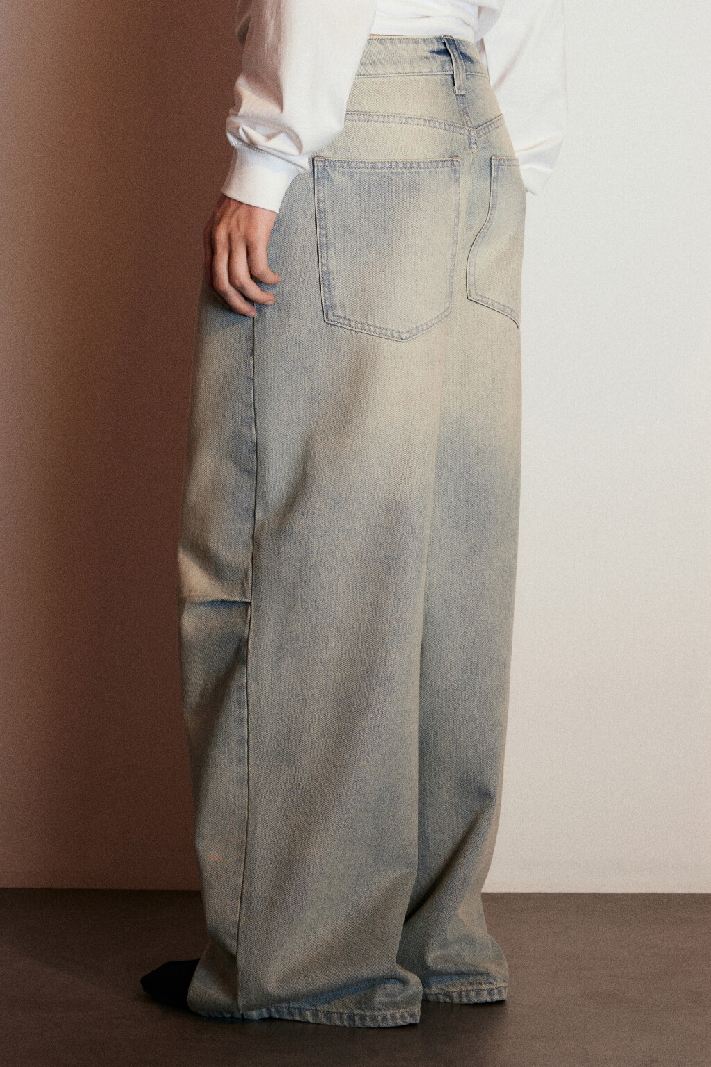 Джинсы baggy fit с низкой посадкой - цвет синий - 4