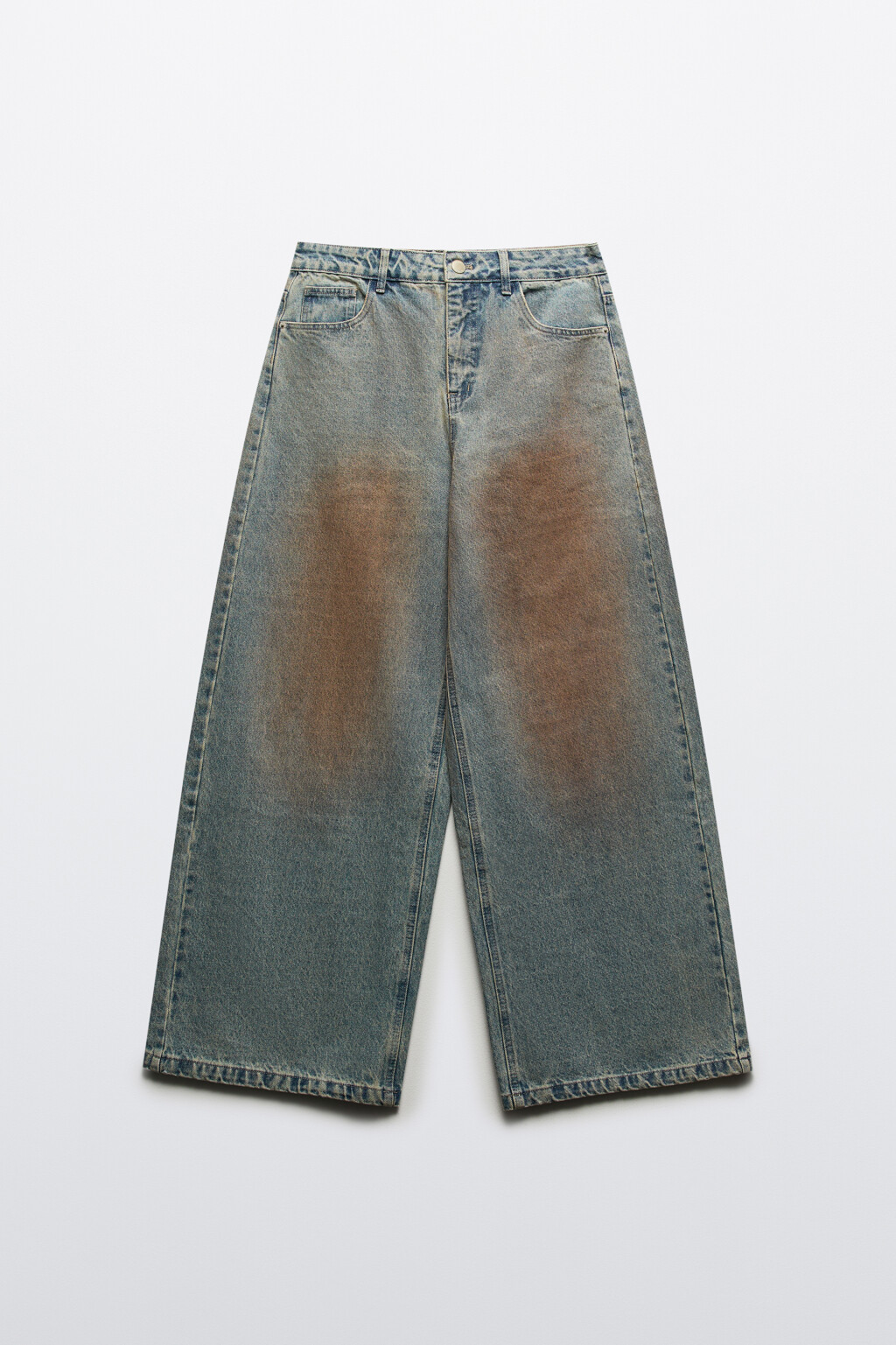 Джинсы baggy с эффектом dirty denim - цвет темный тинт - 7