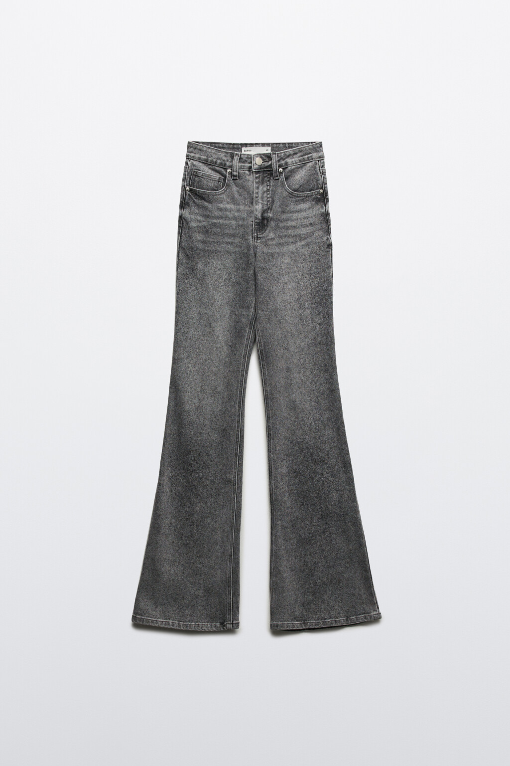 Джинсы клеш с высокой посадкой - цвет серый - 6
