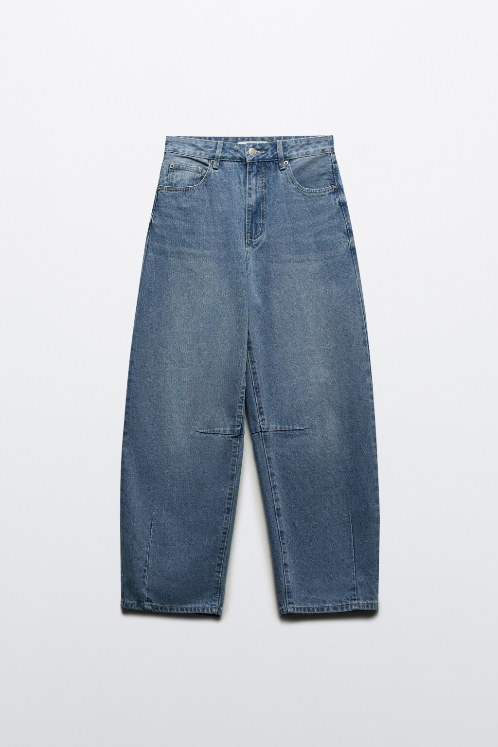 Джинсы barrel fit с вытачками на коленях - цвет голубой - 8