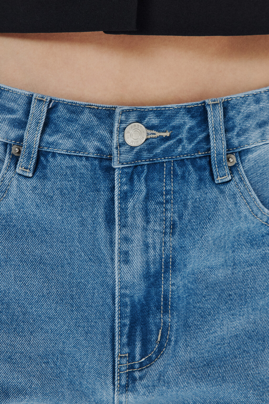 Джинсы barrel fit с вытачками на коленях - цвет голубой - 6