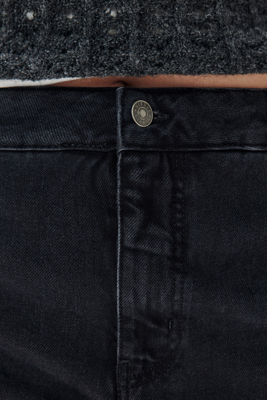 Джинсы широкие со швами-подворотами - цвет черный - 6