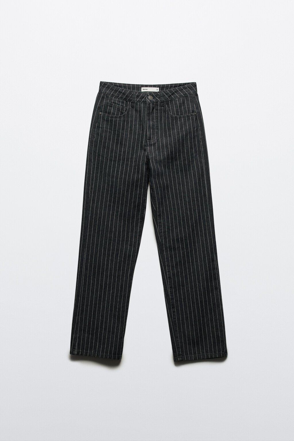 Джинсы прямые в полоску - цвет серый - 7