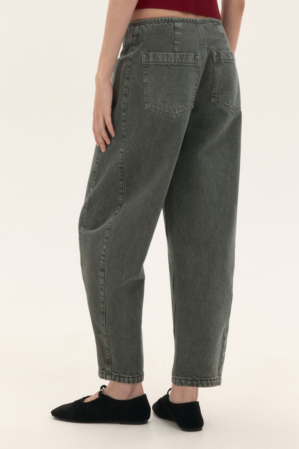 Джинсы barrel fit со средней посадкой - цвет зеленый - 3