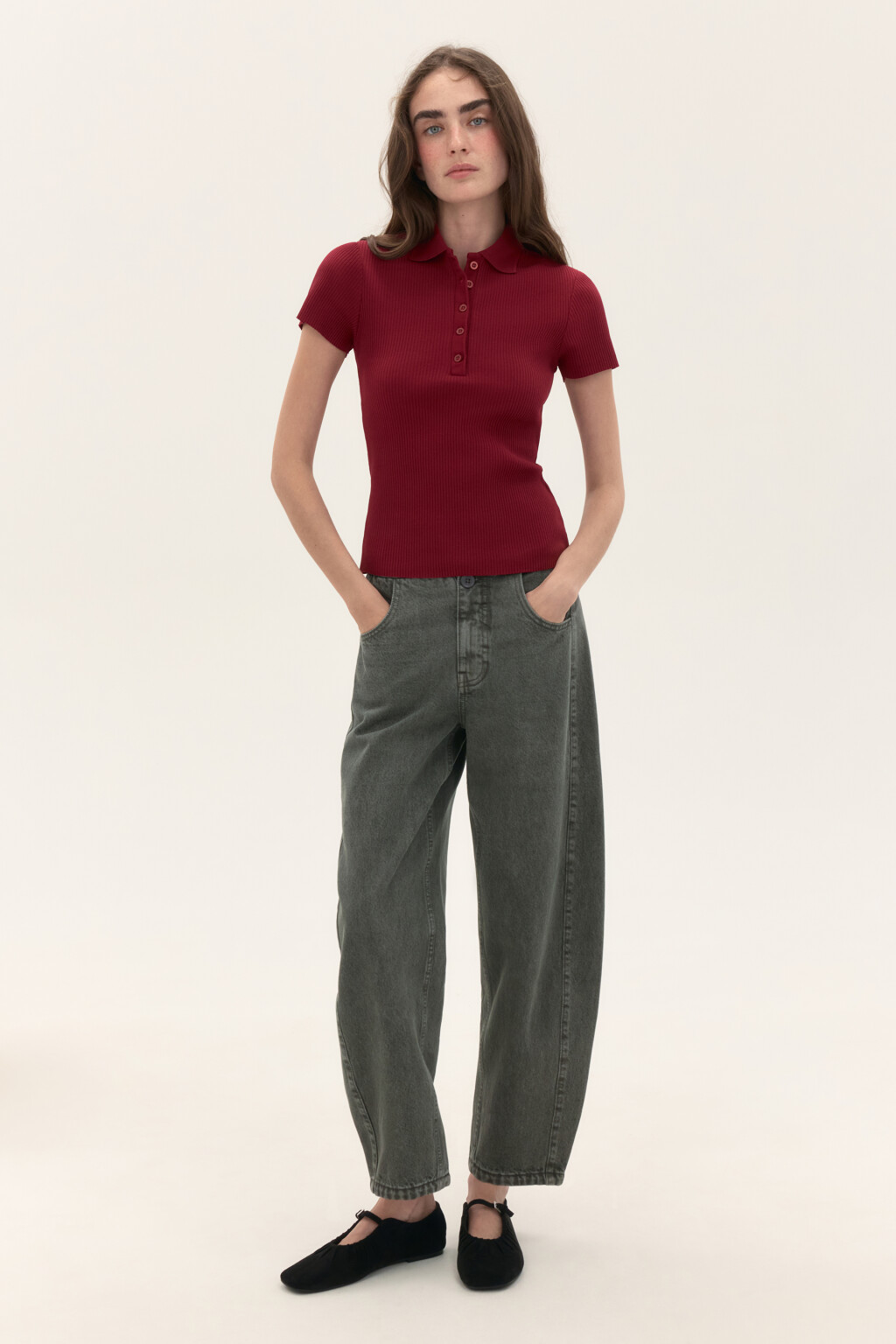 Джинсы barrel fit со средней посадкой - цвет зеленый - 4