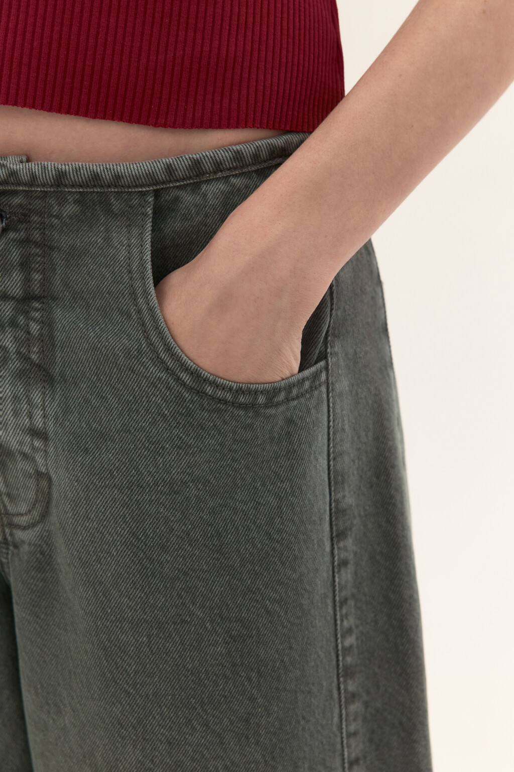 Джинсы barrel fit со средней посадкой - цвет зеленый - 6