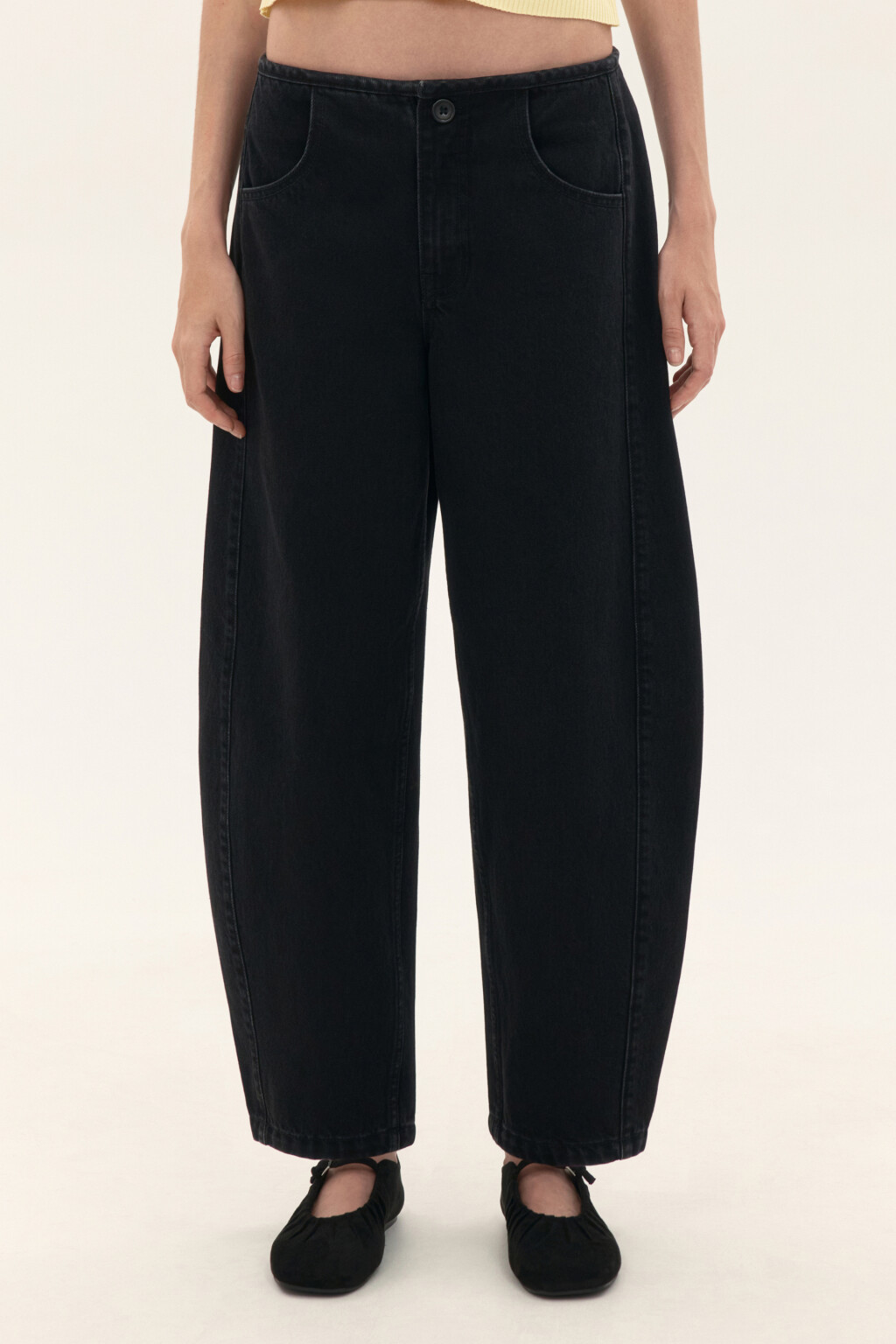 Джинсы barrel fit со средней посадкой - цвет черный - 2