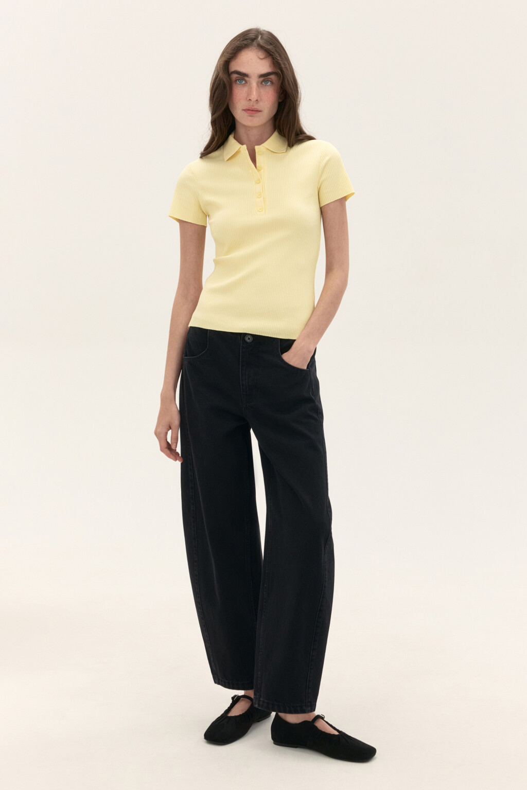 Джинсы barrel fit со средней посадкой - цвет черный - 4