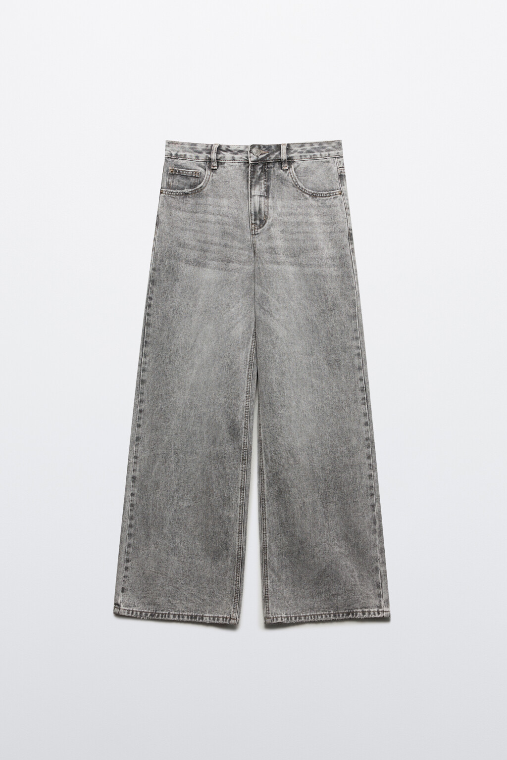 Джинсы широкие со средней посадкой - цвет серый - 7