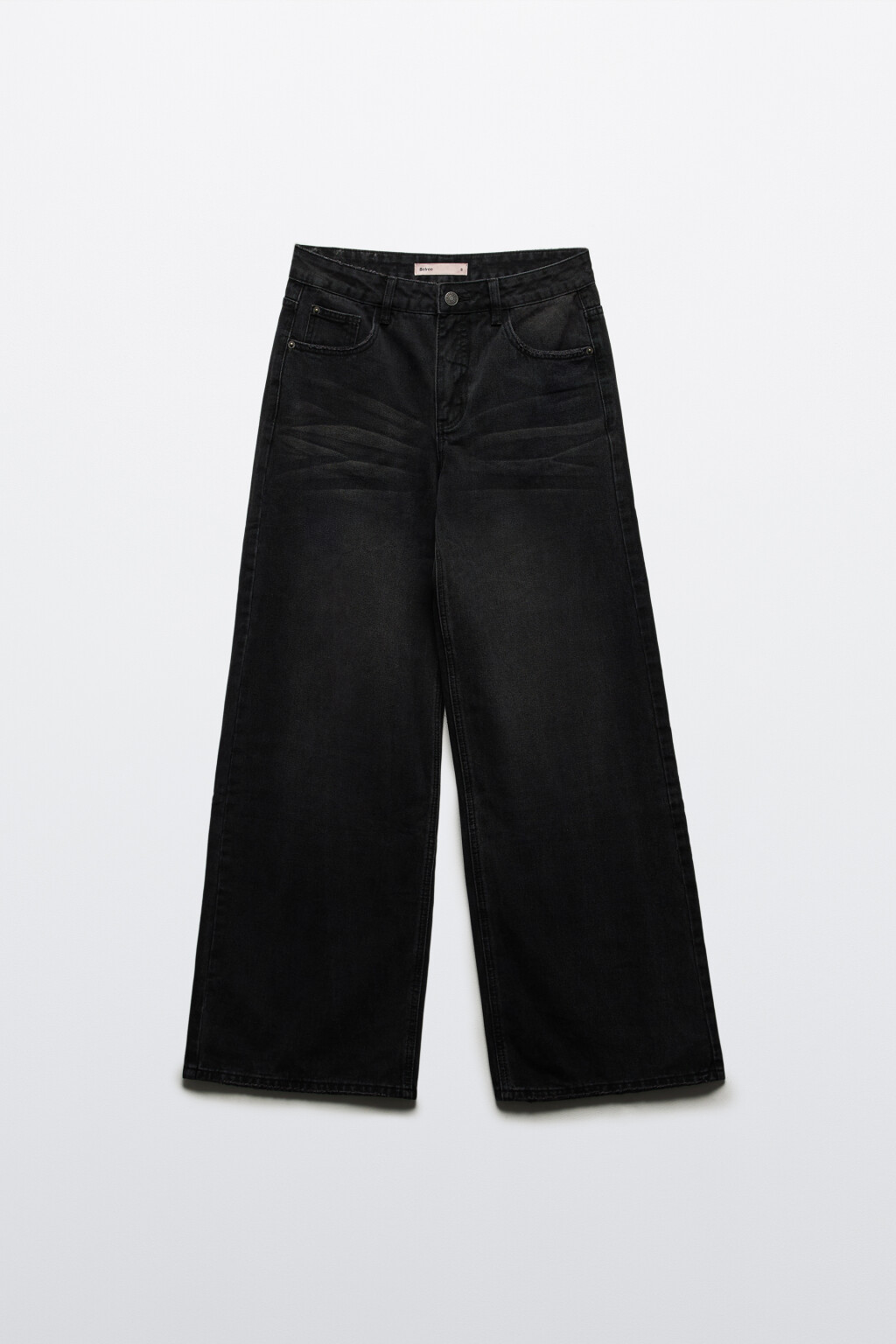 Джинсы широкие со средней посадкой - цвет черный - 7