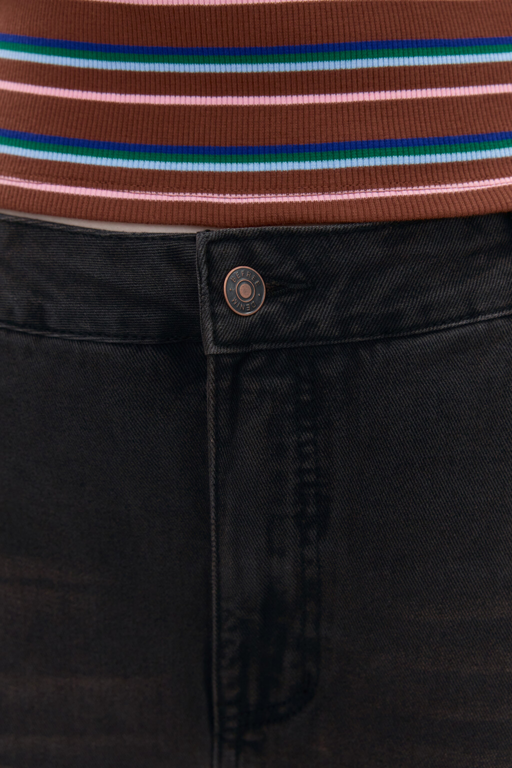 Джинсы широкие со средней посадкой - цвет коричневый - 6