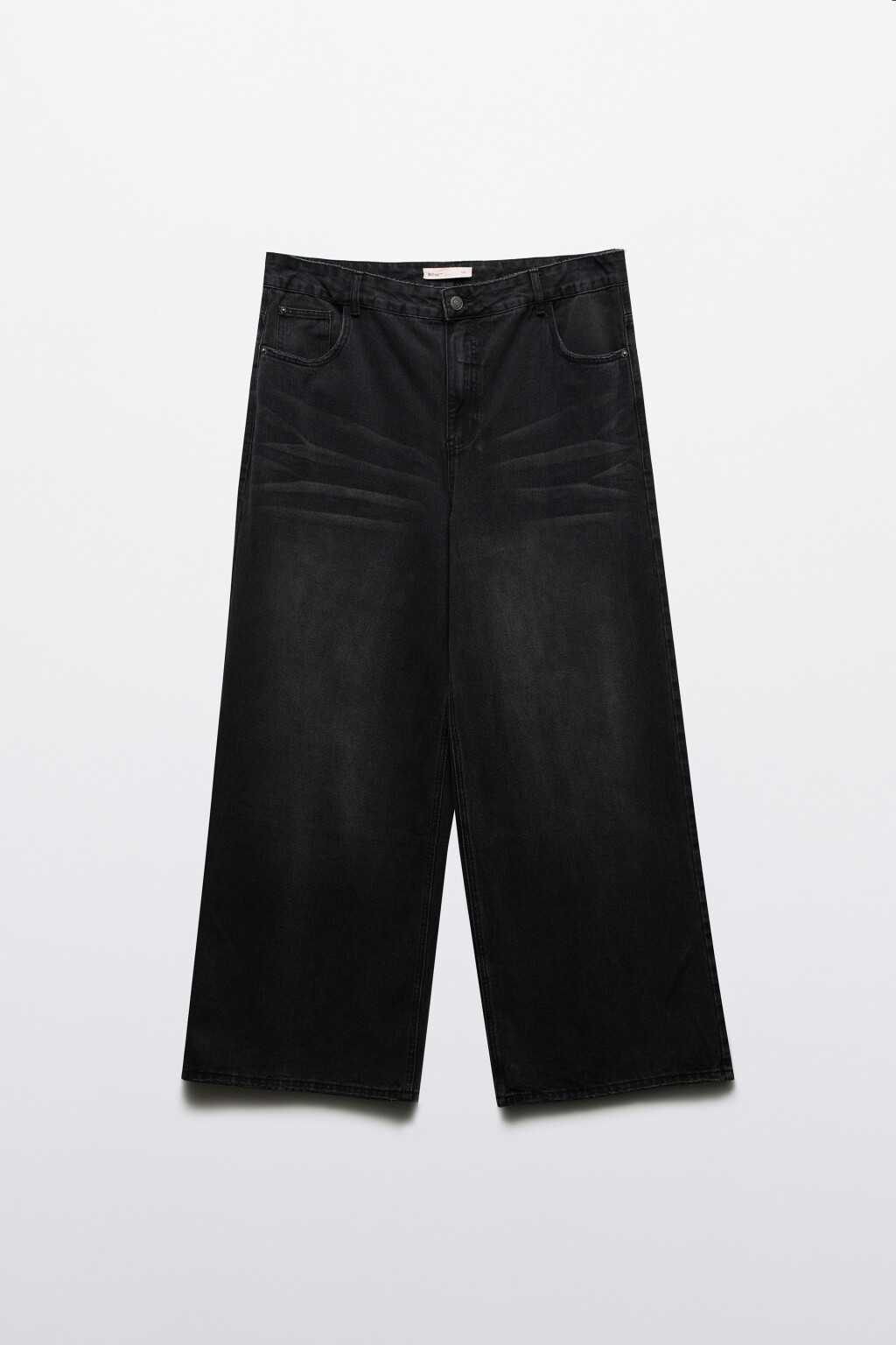 Джинсы широкие со средней посадкой - цвет черный - 5