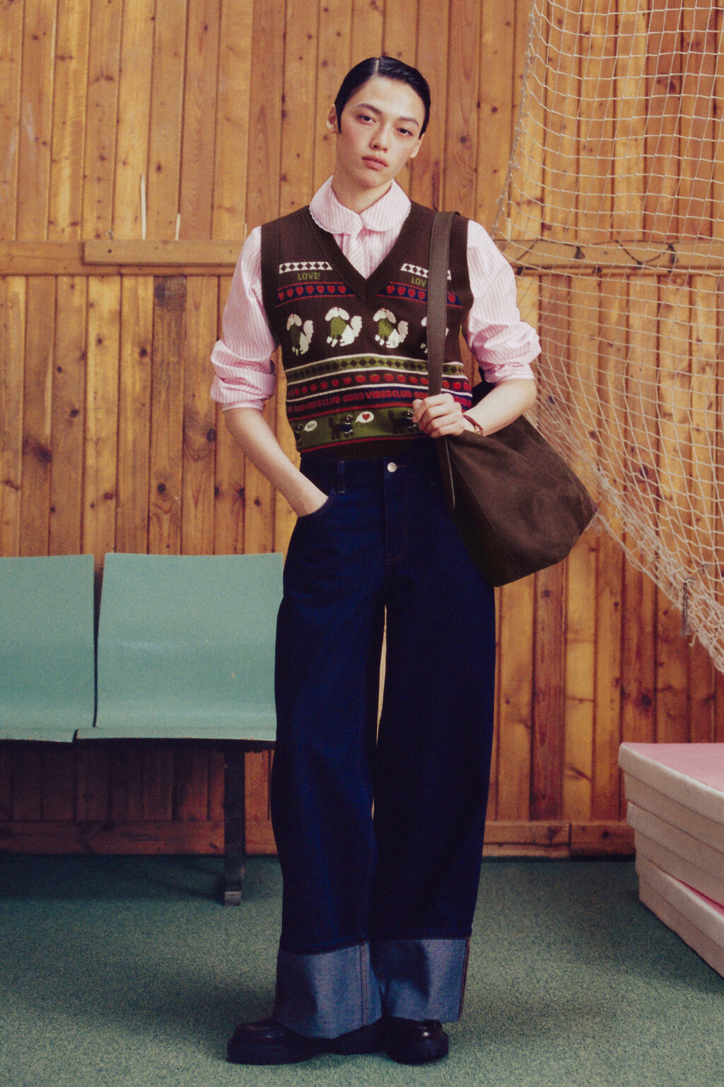 Джинсы baggy с широкими подворотами - цвет синий - 9