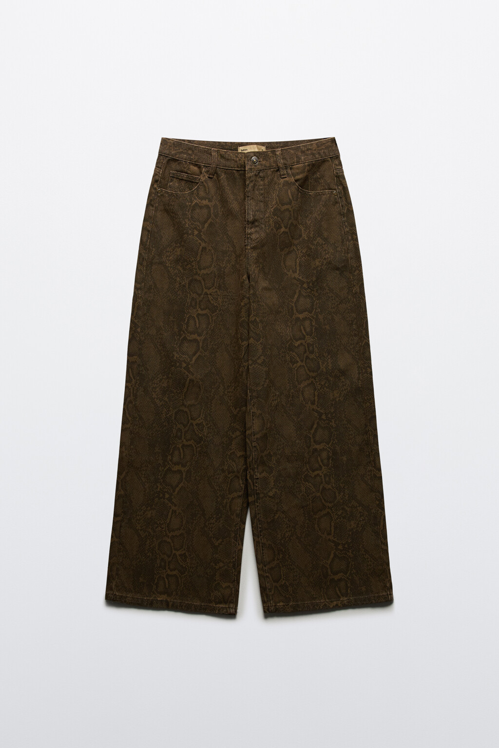 Джинсы baggy со змеиным принтом - цвет коричневый - 8