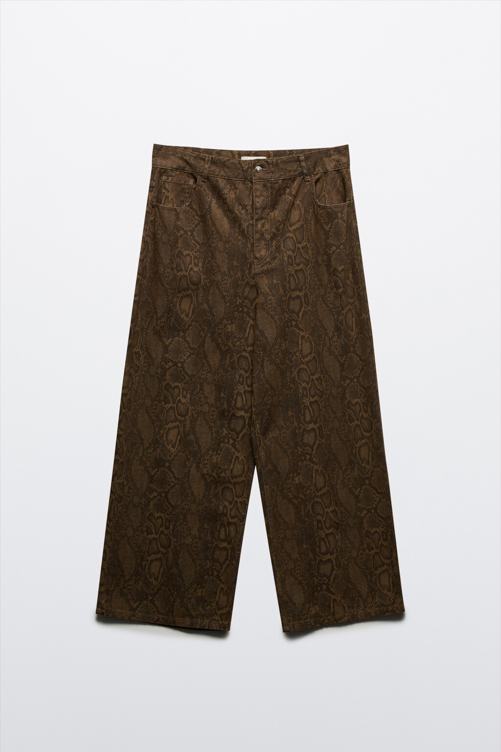 Джинсы baggy со змеиным принтом - цвет коричневый - 8