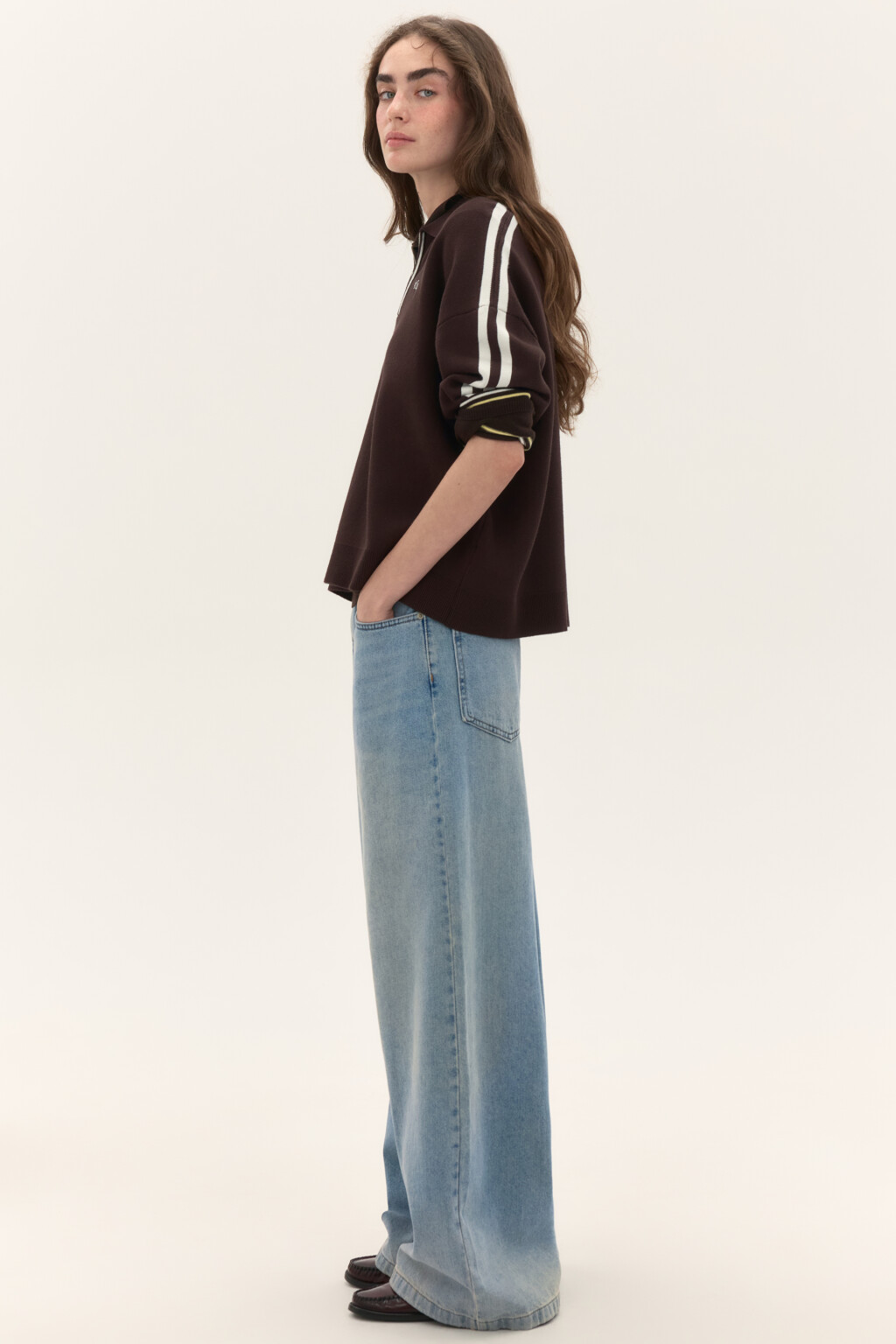 Джинсы baggy fit со средней посадкой - цвет синий - 2