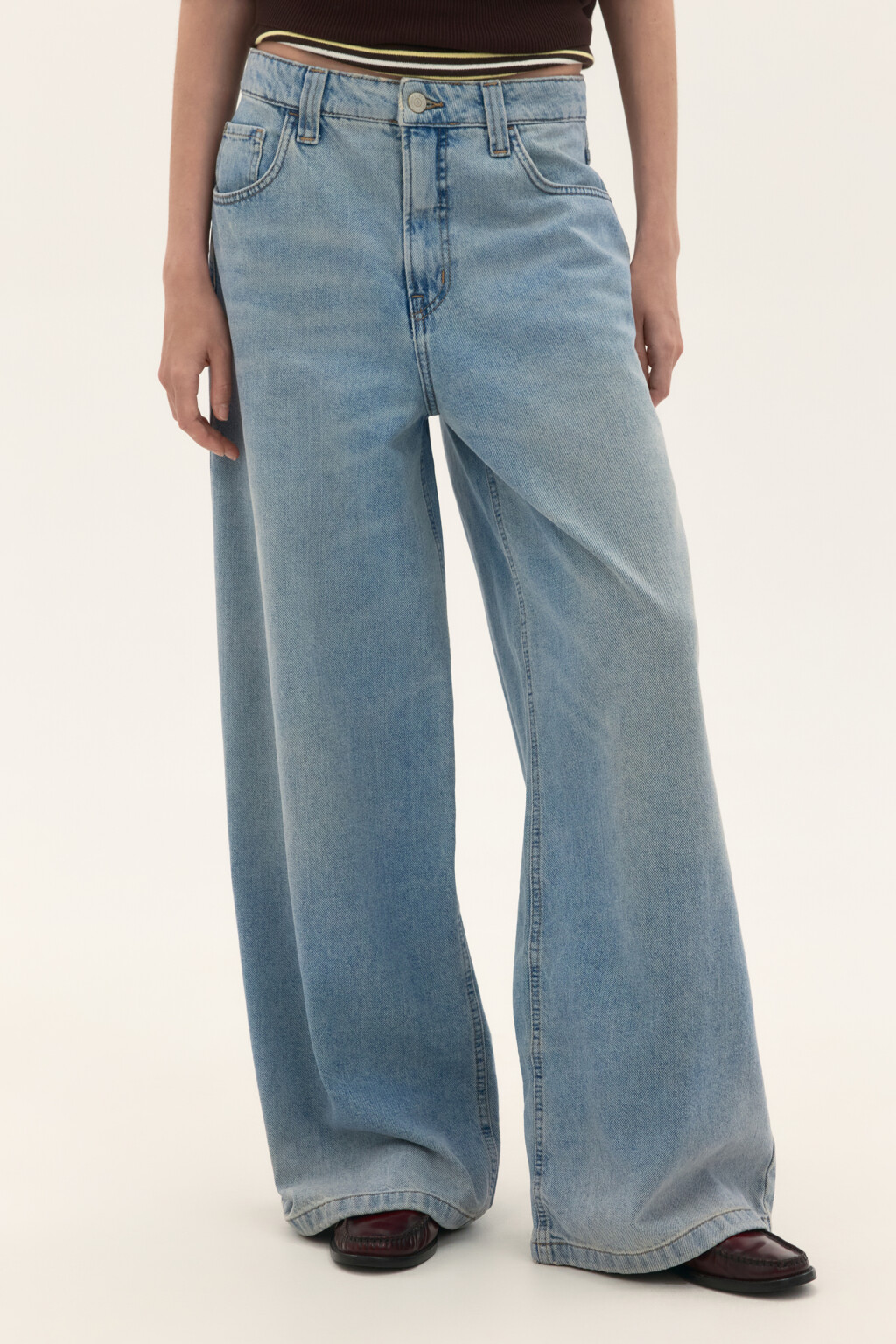 Джинсы baggy fit со средней посадкой - цвет синий - 3